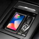 for 2016-2021 Tesla Model S/Model X Wireless Charger, Center Console Qi Charging Station Storage Box Organizer Tray fits Tesla S Accessoires