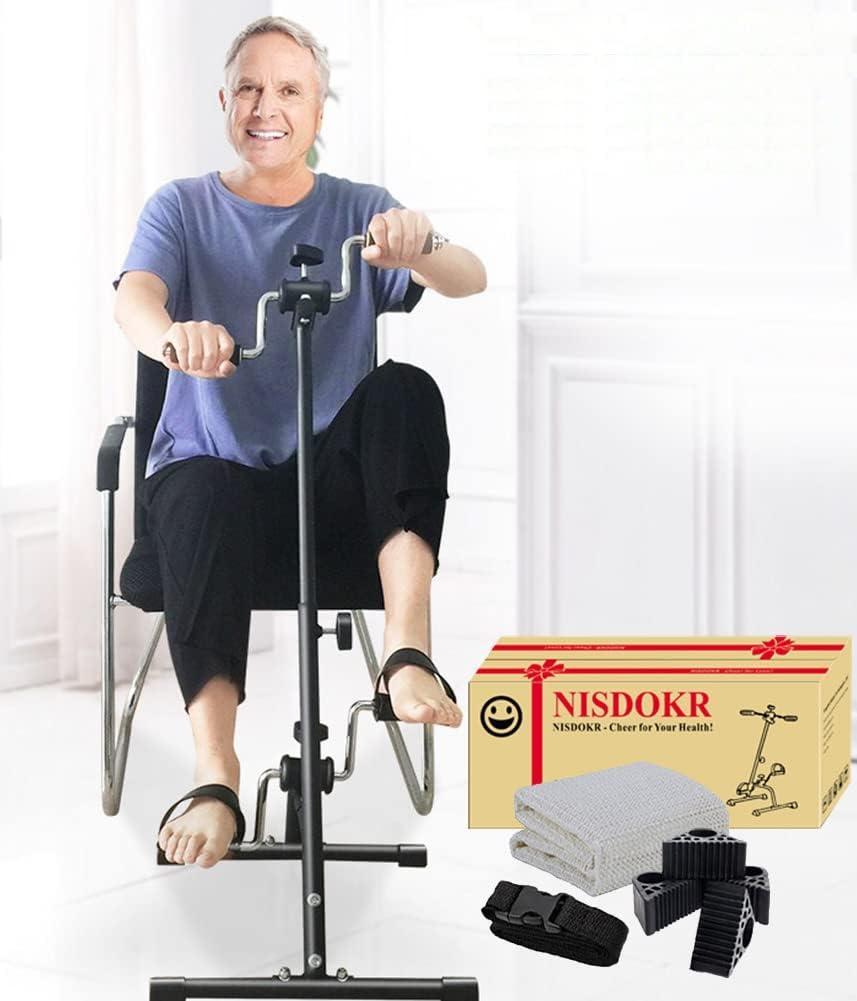 Pedal Exerciser Bike Hand Arm Leg and Knee Peddler Adjustable Fitness Equipment for Seniors, Elderly Home Pedal Exercise Bike for Total Body, with Gift Box (Classic Model)