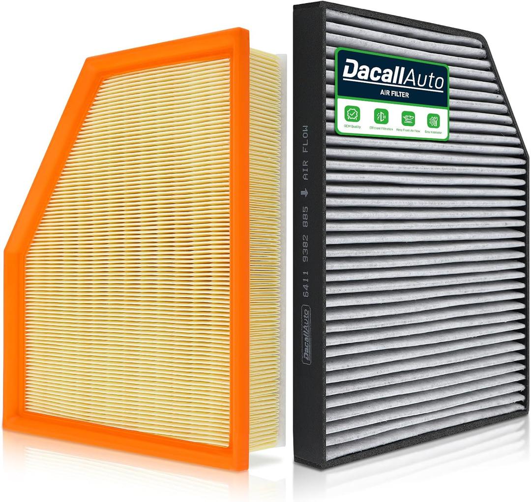 Engine & Cabin Air Filter Set Fit for BMW X3 (XDrive30i/SDrive30i/M40i) 2018-2019; for X4 (xDrive30i Only) L4-2.0L Gas 2019-2022; X4 (M40i Only) L6-3.0L Gas 2019. Replace 64119382885, 13718577171