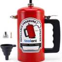 toolant 32oz Refillable Pressurized Sprayer, Steel Canister, Rust-Resistant Lining, Needle Valve Leak-Resistant, Dual Nozzles 1.0/0.6mm, Funnel Included, 200 PSI Max, for Brake Cleaner & Solvents, Red