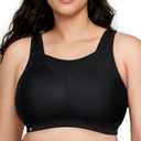 Glamorise Women's No-Bounce Camisole Sports Bra Wirefree 1067 (Black, L)
