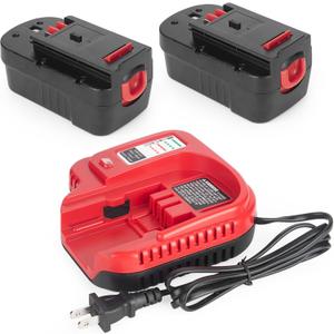 DONGPUCUN 2Pack 18V 4.0Ah Battery and Charger Set for Black and Decker 18V Battery HPB18 HPB18-OPE 244760-00 A1718 FS18FL FSB18 Firestorm Compatible with Black&Decker 18 Volts Batteries