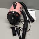 Dog Dryer for Pet Grooming, High Velocity Pet Hair Dryer with Heater, Adjustable Speed, 3 Nozzles and a Comb, Pink