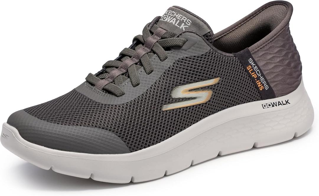 Skechers Men's Hands Free Slip-ins: Go Walk Flex Hands Up Sneaker (10.5, Brown)