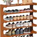 Leo IRis Bamboo Shoe Rack - 4/5/6 Tier Shoe Shelf Organizer, Entryway Free Standing Shoe Storage Rack, Multi-Layer Shoe Stand for Closet, Hallway, Bedroom， Space Saving Furniture