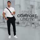Fleece Mens Joggers with Zipper Pockets, Mens Sweatpants, Workout Sweats for Men S-2XL (Black, XXL)