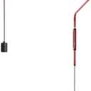 Modern Plug in Wall Sconce, Flexible Red Swing Arm Wall Lamp, Classy Wall Mount Lamp for Bedroom Living Room (Lampshade not Included)