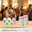 Wettarn 180 Pcs/ 60 Sets Jesus Easter Egg Fillers with Luminous Bracelets Christian Cards Jesus Is The Light of The World Gifts for Easter Basket Stuffers Bulk Church Resurrection Favors(Colorful)