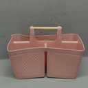 rejomiik Portable Shower Caddy Basket Plastic Cleaning Caddy Organizer Storage Tote with Handle for Bathroom, College, Dorm Room Essentials, Pink