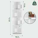 Wooden Rotating White Bookshelf Tower - Solid Wood 4 Tier 51" H Tall Round Corner 360 Spinning Revolving Bookcase Modern Bookshelves for Small Space, Home Office, Bedroom, Kids Rooms