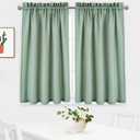 NANAN Kitchen Curtains 54 inch Long Casual Weave Small Window Curtain Kitchen Bathroom Basement Bedroom Drapes - 30" x 54", Sage, Set of 2