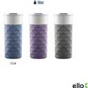 Ello Ogden Ceramic Travel Mug with Splash-Resistant Slider Lid and Protective Silicone Boot, Perfect for Coffee or Tea, BPA Free, Dishwasher Safe, Gray, 16 oz, 758-0438-040