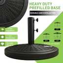 T&Jero 33 lb Round Heavy Duty Patio Market Table Umbrella Base Weight Stand Pre-Filled for Outdoor, Black