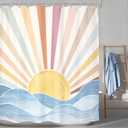 Modern Colorful Checkered Abstract Diamond Cute Bathroom Shower Curtain Set