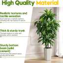 Artificial Dracaena Tree Indoor, 5FT Tall Fake Tree with White Tall Planter, Artificial Tree Fake Yucca Potted Tree for Home Office Living Room Decor, Tall Artificial Plant for Housewarming