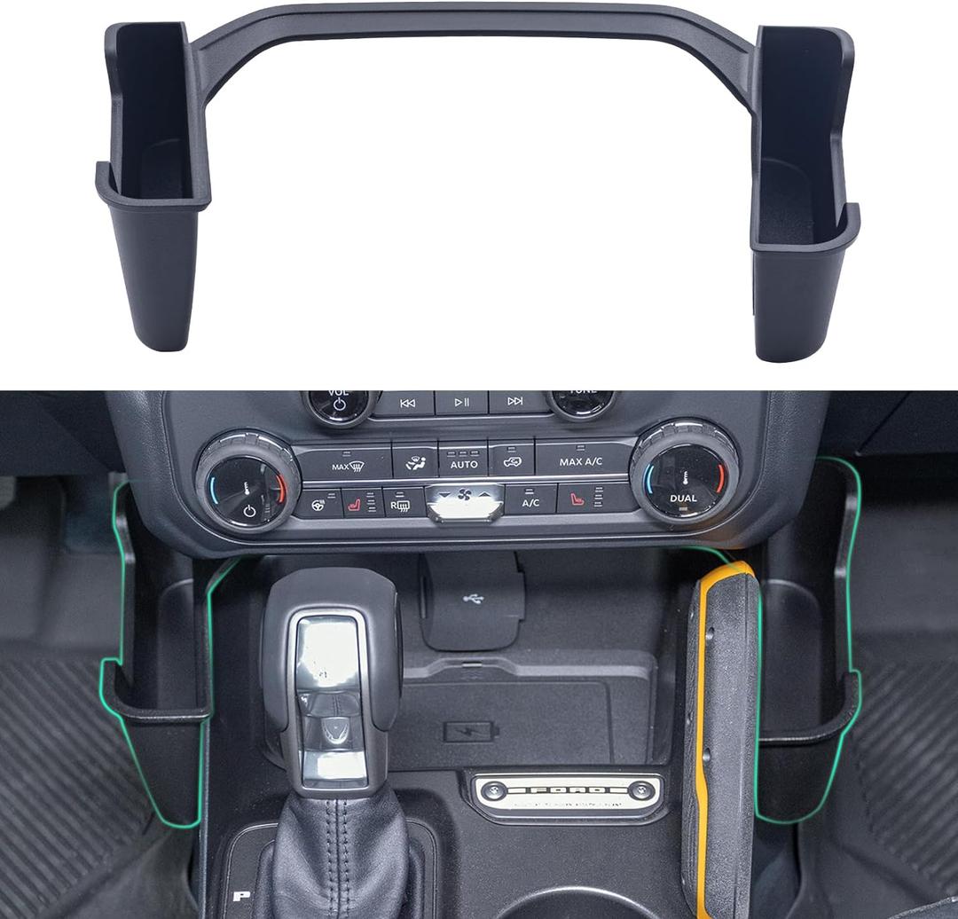 TOPINSTALL Gear Shifter Organizer - Compatible with 2021-2025 Ford Bronco, Center Console Gear Side Storage Box Tray Interior Accessories for Bronco 2/4-Door