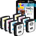 940XL Ink Cartridge Compatible for HP 940 940XL 4906AN 4907AN 4908AN 4909AN Ink Cartridge for Officejet Pro 8000 8500 8500A 8500A Plus Printer (8-Pack 2Black 2Cyan 2Magenta 2Yellow)