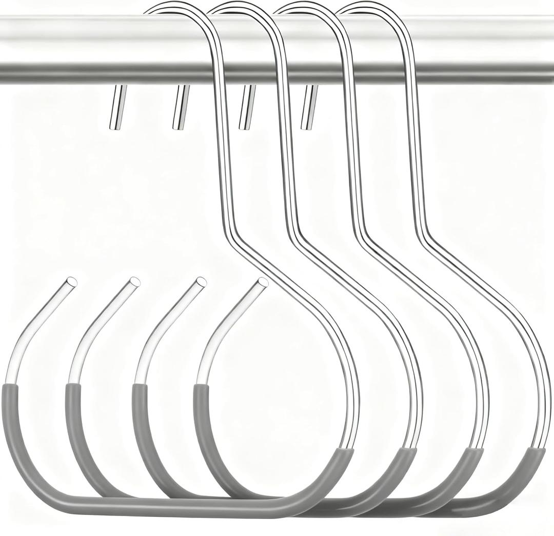 4Packs Hat Organizer, Stainless Steel Hat Hangers for Closet, Hat Rack Hat Holder for Baseball Caps, Cap Organizer for Baseball Caps, Scarf and Hat Organizer (Gray)
