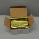 Yeaqee 50 Pcs Christmas Bottle Gift Bags with Gold Bow Ribbons Metallic Bags Gift Wrap for Holiday Party Favor, 18 x 6 Inch(Gold)