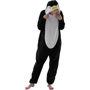 COSUSKET Snug Fit Unisex Adult Onesie Pajamas, Flannel Cosplay Animal One Piece Halloween Costume Sleepwear Homewear (Medium, Penguin)