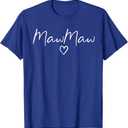 Mawmaw Gifts for Women Grandma Heart Mother's Day Mawmaw T-Shirt,Small