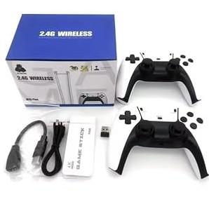 2.4G Wireless Game Controller Set, Dual Gamepad with USB Receiver, White and Black, Classic Game Console Support, 10 Simulator Compatible