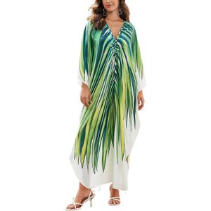 KECVOT Kaftan Dresses for Women Plus Size Batwing Sleeve Caftans Long Bathing Suit Cover Up Maxi Beach Dress Loungewear