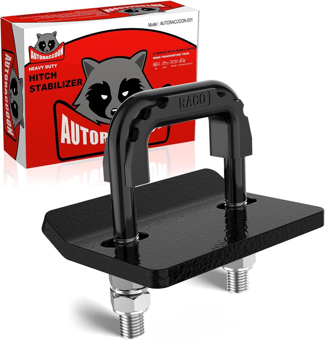 Hitch Tightener Anti-Rattle Clamp - Heavy Duty Hitch Stabilizer for 1.25" and 2" Trailer Hitches, Rubber Isolator and Anti-Rust Double Coating Protective