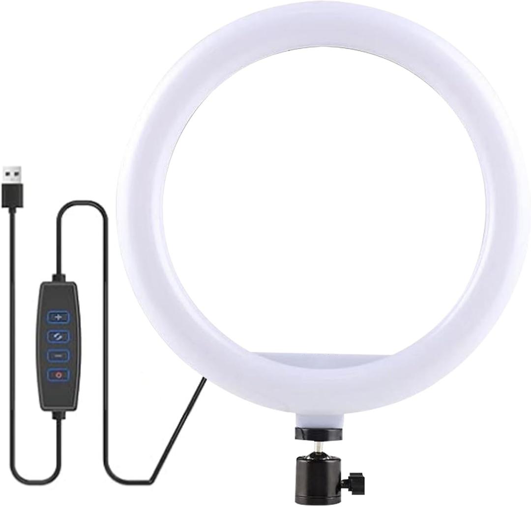 Selfie Ring Light with 3 Light Modes and 10 Brightness Levels USB Powered Mini LED Fill Light for YouTube/TIK Tok/Phone/Live Stream/Makeup Shooting/Zoom Meetings