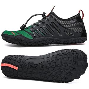 UBFEN Water Shoes Aqua Swim Shoes Mens Womens Beach Sports Quick Dry Barefoot for Boating Fishing Diving Surfing Black Dark Green Color Size US 11 Women 9.5 Men