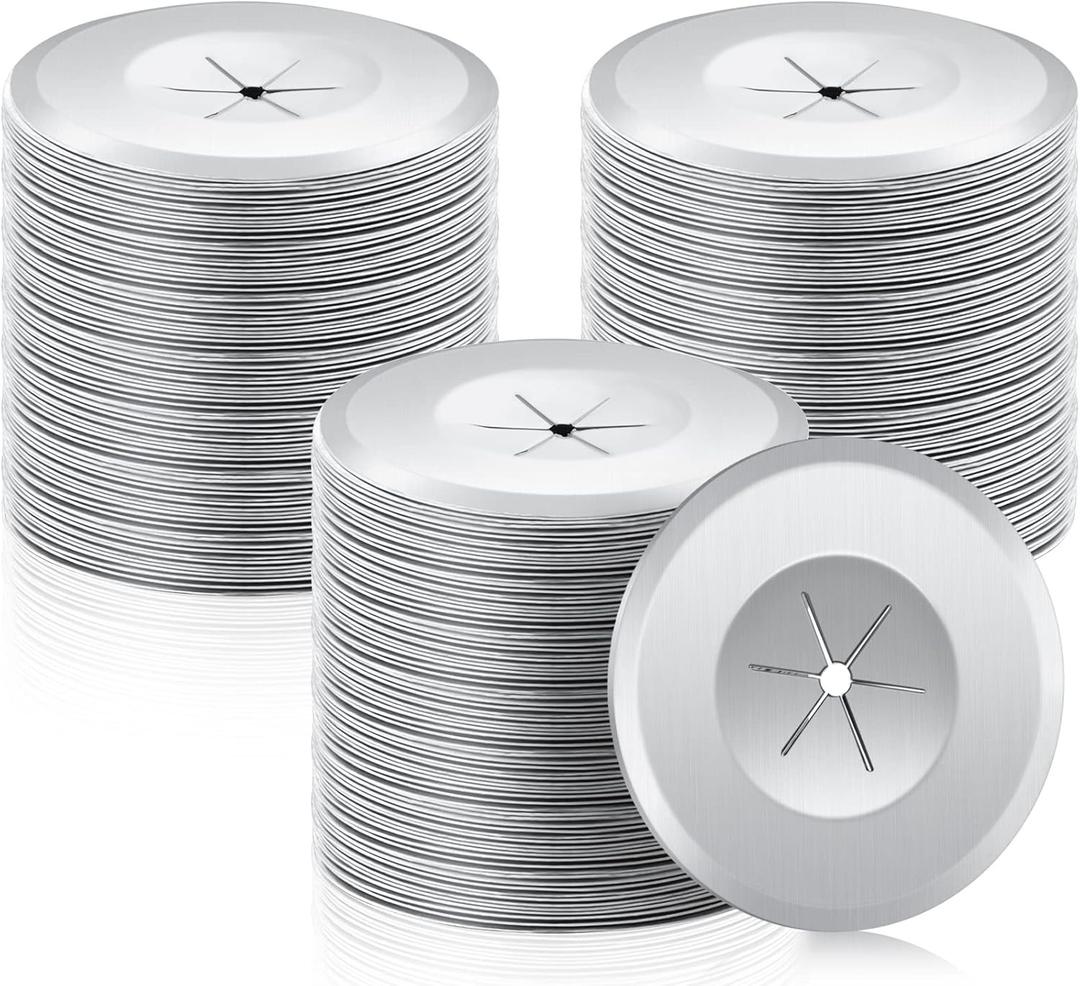 1.5 Inch Perforated Insulation Pins Self Locking Washers Flat Washer Round Galvanized Steel Plaster Washers for Wall and Ceiling (500 Pieces)