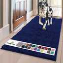 Muddy Mat® | Super Water Absorbent Door Mat Indoor, Microfiber Quick Dry Chenille Entryway Rug, Slip Resistant Front Door Mat, Indoor Mats for Entryway, Machine Washable Pet Rug, Navy Blue 36"x120"