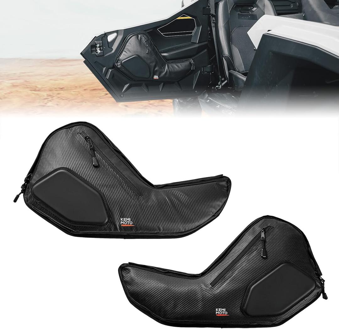 KEMIMOTO 6 Q Front Door Bags with Knee Pads Compatible with 2025 Polaris RZR PRO XP/R/4 and RZR PRO S/4, Front Door Storage Bags Replacement for 2890387