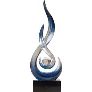 Modern Abstract Art Table Decoration,Resin Flame Statue Modern Centerpiece Ornaments for Living Room Great Gift Idea Home Decor,Collectibles (Bule)