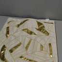 Avigers 18 x 18 Inches White Gold Leather Striped Cushion Case Luxury European Throw Pillow Cover Decorative Pillow for Couch Living Room Bedroom Car