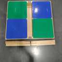 Time-2-Play 35" Square Blue and Green Birch Plywood Montessori School Activity Compatible with Duplo Table with Trough for Kids with 18" Long Wood Legs