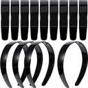 HESTYA 20 Pcs 1 Inch Black Plastic Headbands for Women Plain Craft Hairband with Teeth DIY Hair Accessories Headwear for Graduation Halloween Christmas