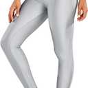 Sghenr Women's High Waisted Yoga Pants Tummy Control Shiny Sports Tights Workout Leggings (Large)
