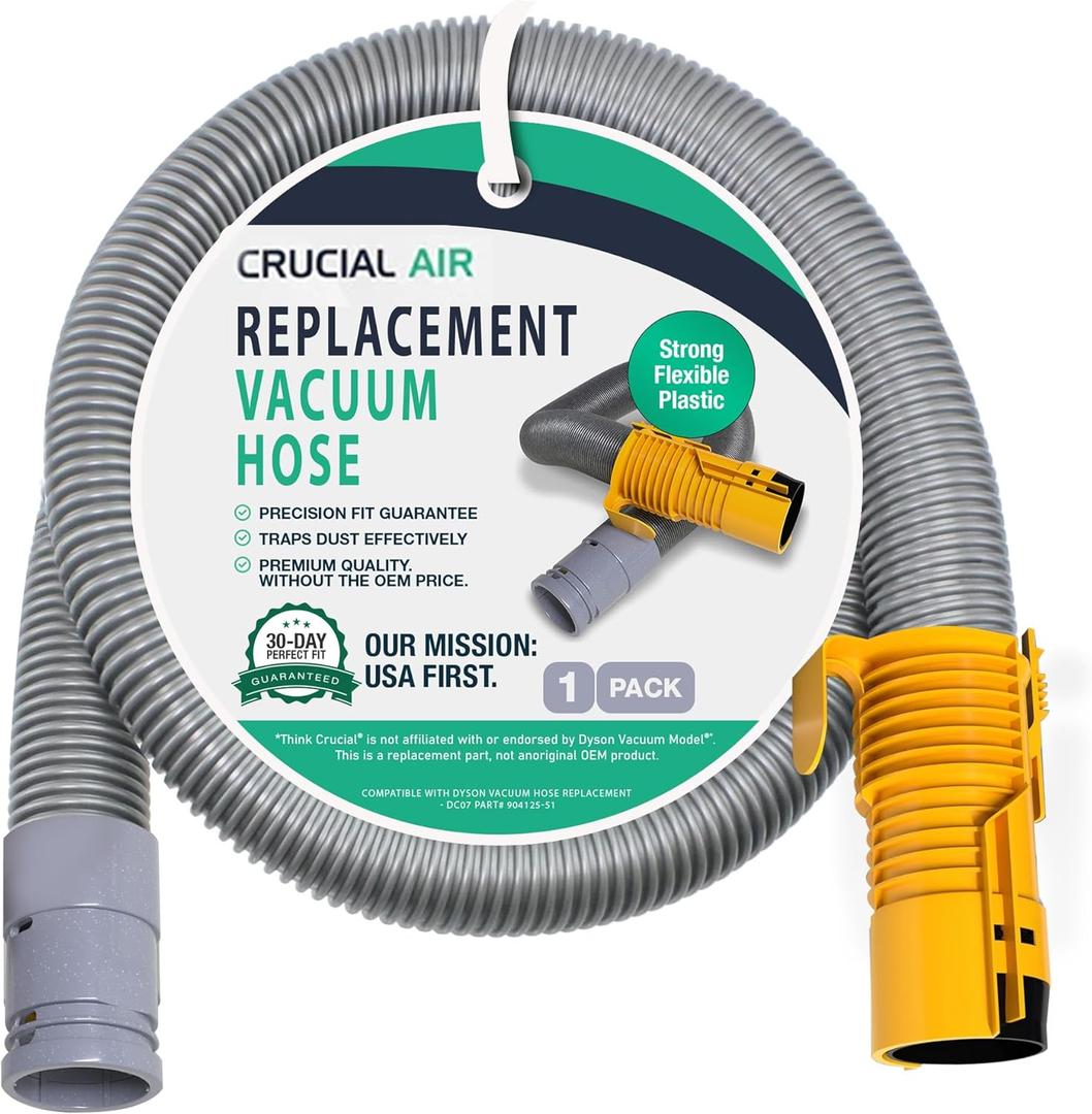Crucial Vacuum Hose Compatible With Dyson DC07 All Floors Hose Silver/Yellow No. 904125-51