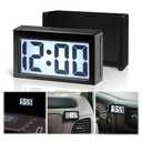 Betus Upgraded Car Digital Clock with Backlight – Stick-On or Clip-On Clock for Dashboard & Air Vent – Large Time & Day Display – Easy to Install – Compact Size – Black, 1 Pack