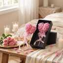 1 Set Heart Shaped Artificial Hydrangea Decor for Mom Women, Mother's Day Pink Floral Table Centerpiece, Elegant Home Vase Decoration, Thoughtful Gift for Mom Women (Red)