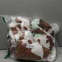 Cow Print Heated Electric Blanket Throw,50X60 Brown Heating Blanket with 10 Heats Levels & 8 Hours Auto Off, Western Highland Cow Decor Stuff Fleece Sherpa Blankets Warmer Gifts for Women Adults