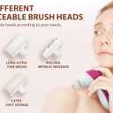 Facial Cleansing Brush Face Scrubber Exfoliating Cleaning Skin Care Cleanser Wash Women Girls Electric Beauty Powered Exfoliator Skincare Spin Tools Scrub Washer Self Care by VISOFO (Rubellite)