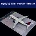 B737 Model Airplane 18.5 Inches Long 1/150 Scale 737 Aircraft with LED Lights and Airport Scene Accessories Ideal Display and Gift
