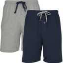 Hanes Mens 2-Pack Sleep Shorts  Cotton Loungewear with 7.5" Inseam, Breathable Fit, Pantalones para Dormir (XX-Large, Heather Gray/Navy)