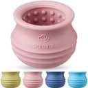 Animire Treat Dispensing Dog Toy, Long-Lasting Interactive Puzzle Toys for Dogs, Stuffable Dog Enrichment Frozen Lick Treat Toy for Boredom, BPA Free Silicone Fetch Catch Chew Toy (Pink,M)