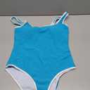 BMJL Women's One Piece Swimsuit Sports Adjustable Strap Bathing Suit Color Block Ribbed High Cut Swimsuits (Large)