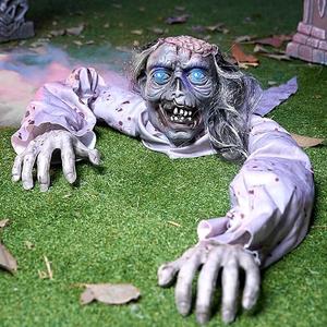 JOYIN Halloween Decoration Outdoor Zombie Groundbreaker, Halloween Groundbreaker with Light-Up Eyes and Creepy Sound, Scary Zombie Prop for Graveyard Haunted House Lawn Yard Outside Decor