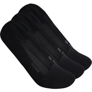 Cloud Women's No Show Invisible Socks (Black, S)
