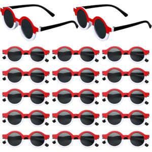 16 Pair Cartoon Animation Party Favors Red and White Sunglasses Cartoon Animation Themed Birthday Party Decorations Goodie Bags Stuffers Gift Sunglasses for Classroom Birthday Baby Shower Decorations
